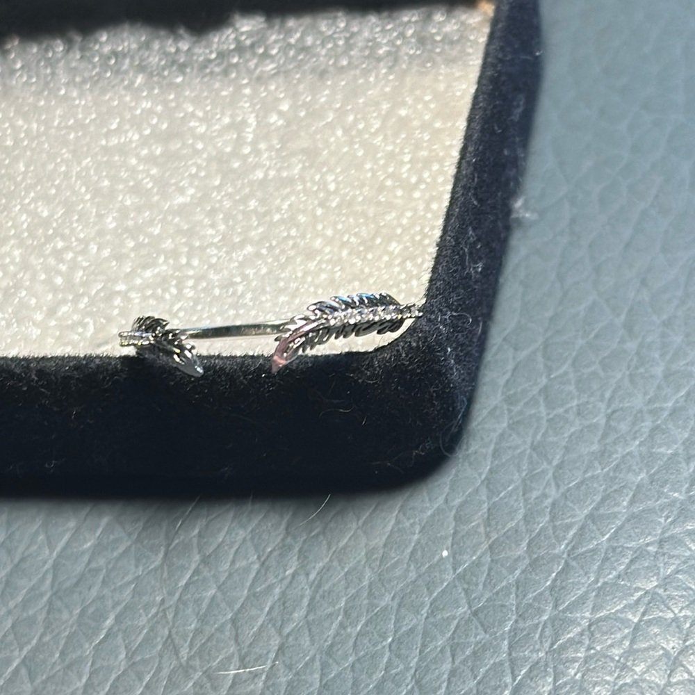 Rhodium Metal Adjustable Leaf Ring